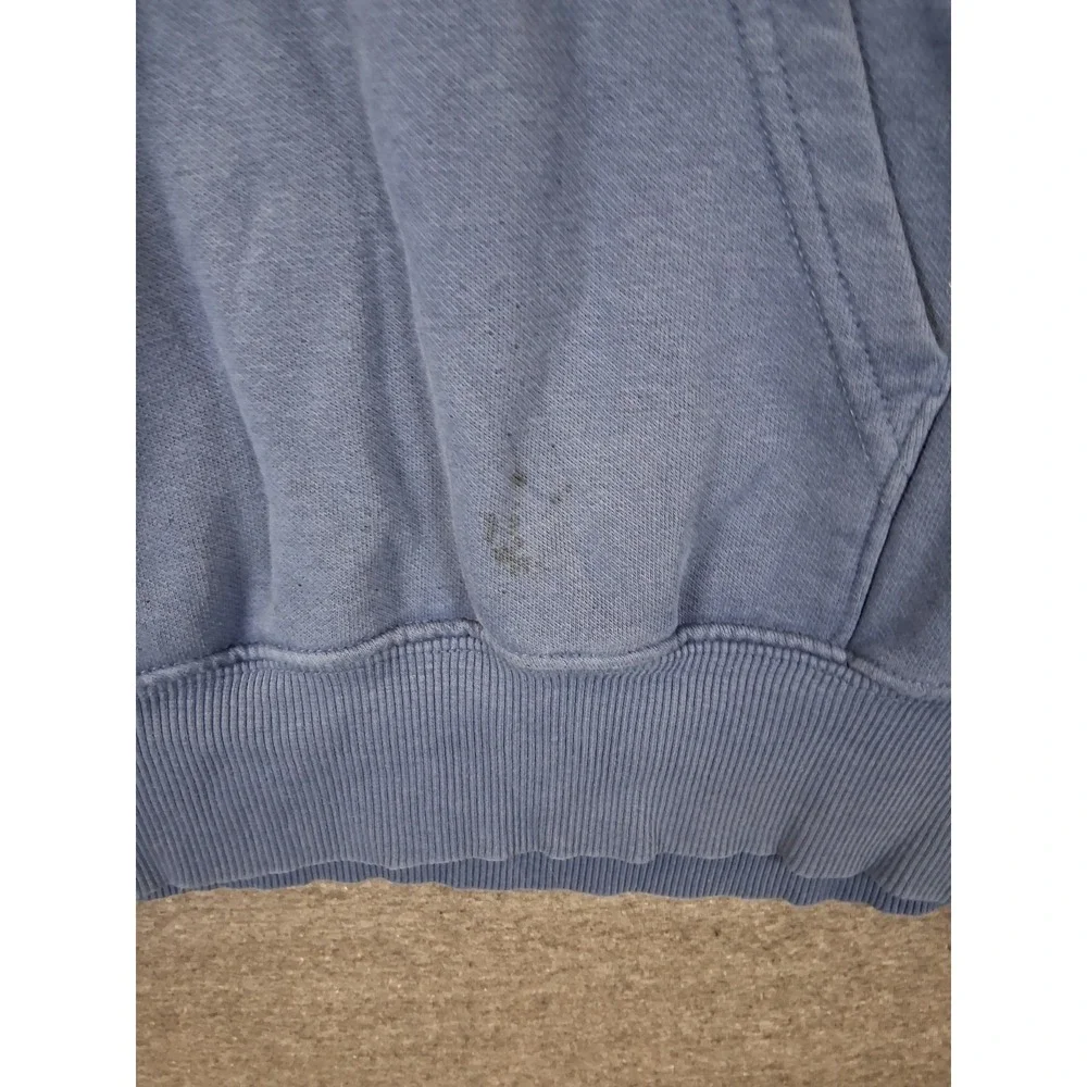 The North Face Mens Sweatshirt L Blue Hoodie Never Stop Exploring Spellout Gorp